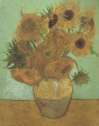 Vincent Van Gogh Still life:Vast with Twelve Sunflowers (nn04) Sweden oil painting reproduction